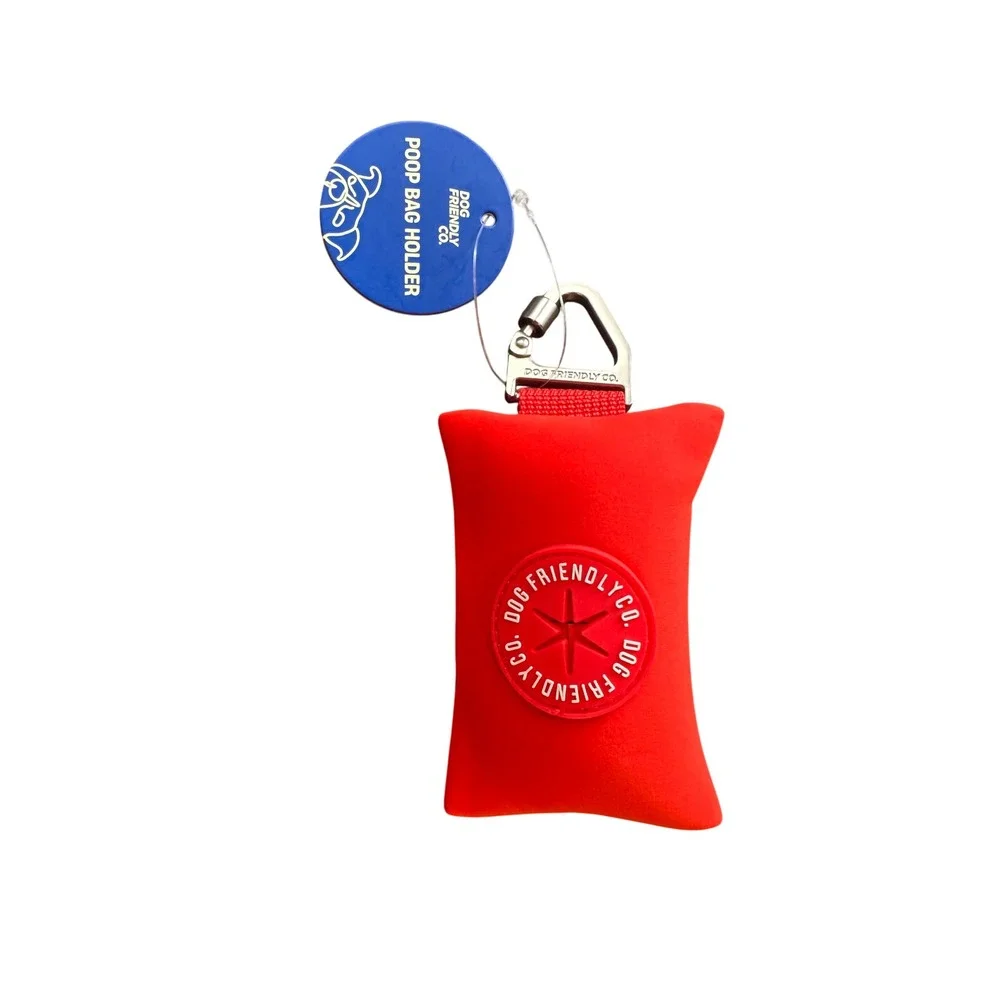 Dog Friendly Co Red Harness Medium Bungee Leash and Poop Bag Holder Set NEW
